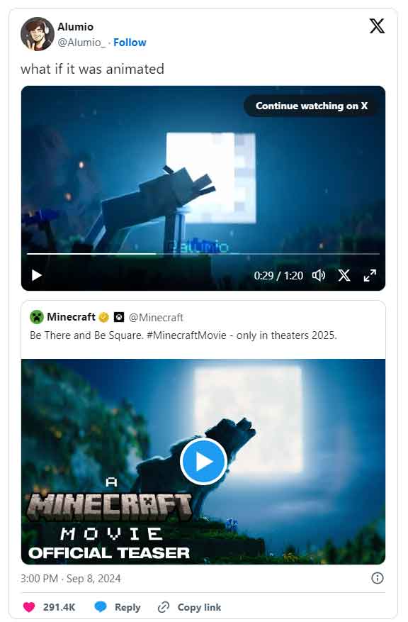 fan tráiler minecraft