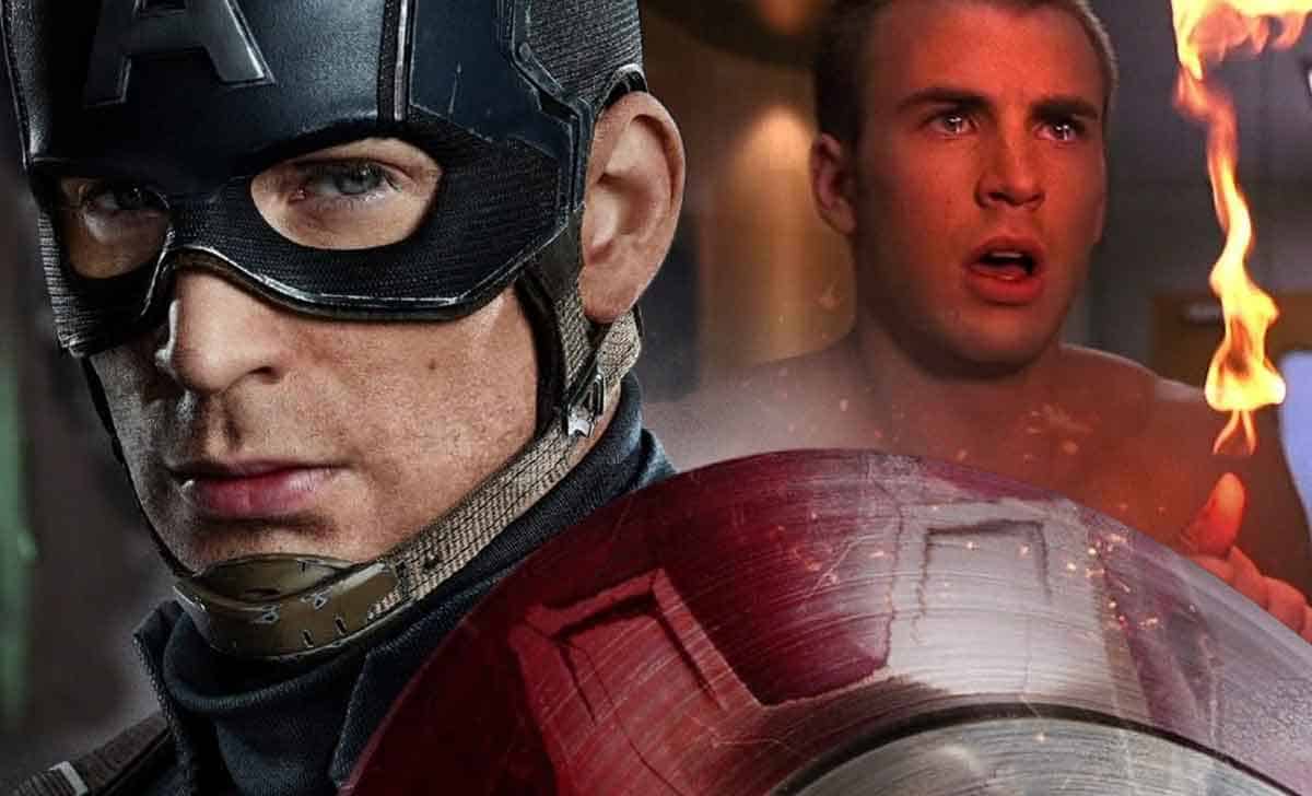 chris evans como capitán américa y antorcha humana
