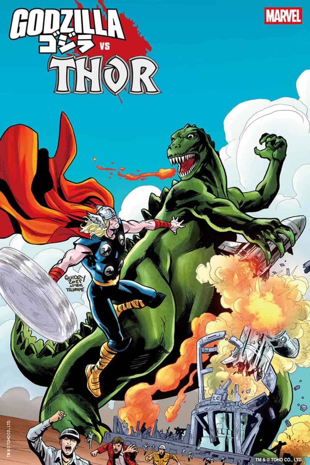 godzilla vs thor de marvel comics
